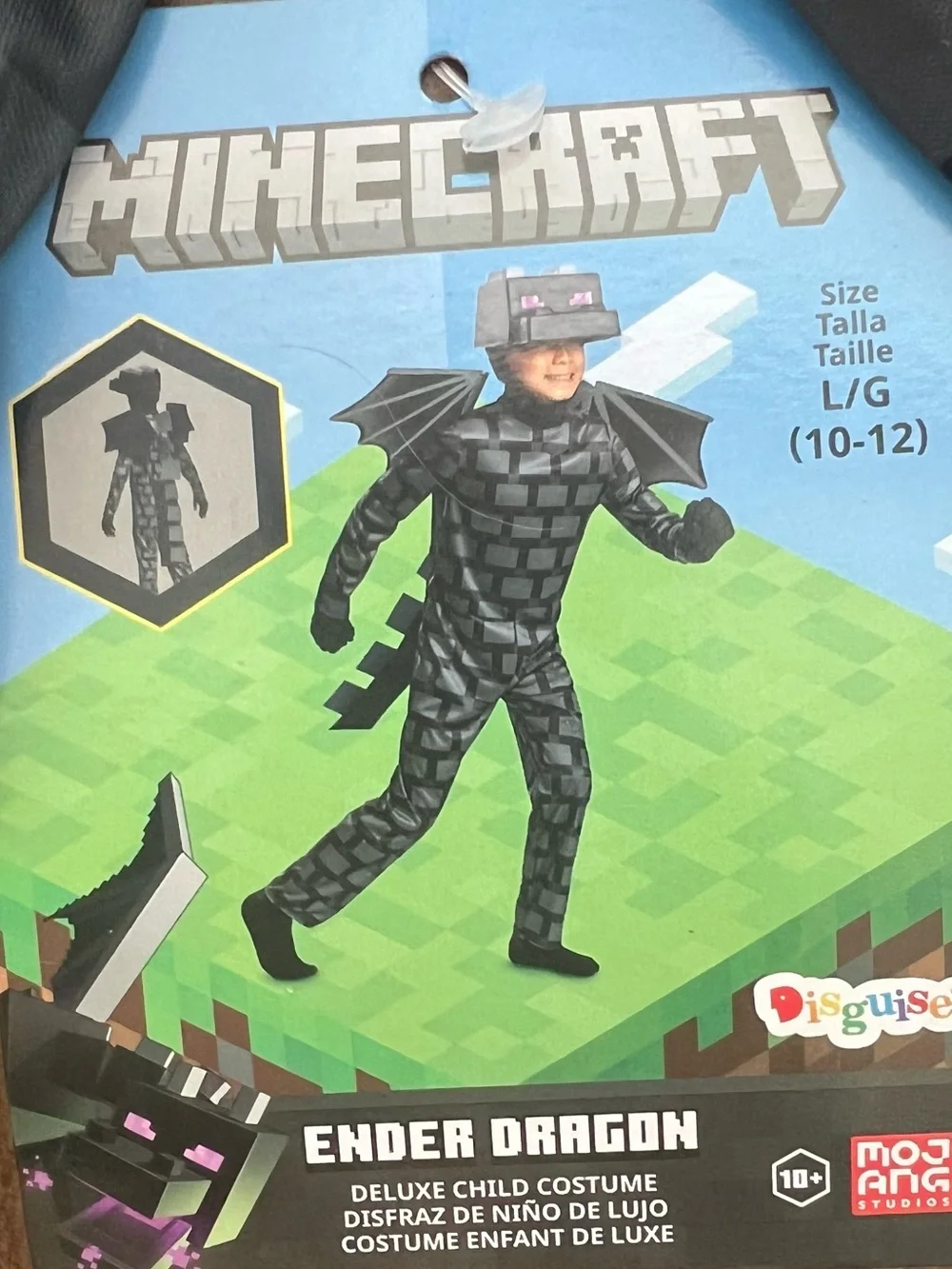 Large Minecraft Ender Dragon Halloween Costume Youth Boys 10/12 New!